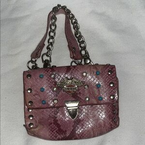 Harley-Davidson Pink and Silver Mini Bag
